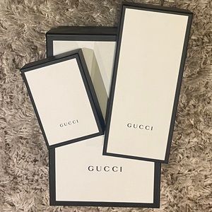 Empty Gucci Boxes 3 total. One shoe box and 2 wallet size boxes.